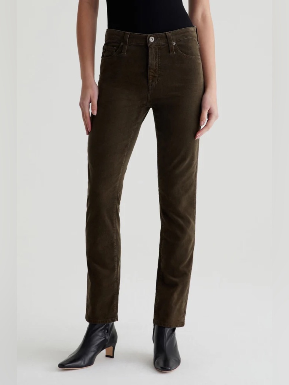 AG Mari Corduroy Slim Straight Pants in Rich Umber Size 30 NWT